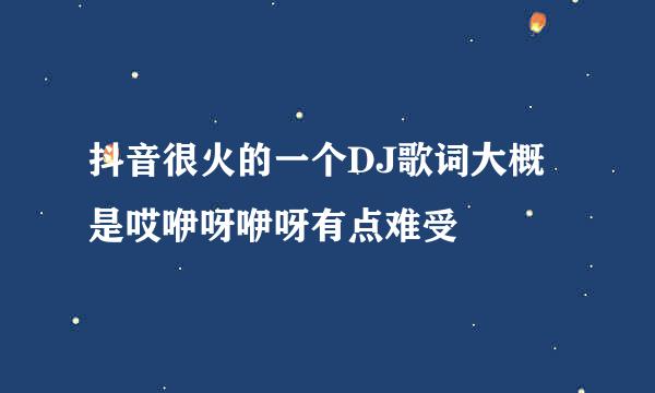 抖音很火的一个DJ歌词大概是哎咿呀咿呀有点难受