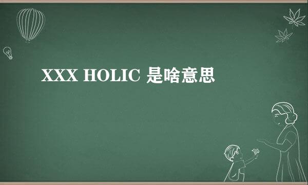 XXX HOLIC 是啥意思