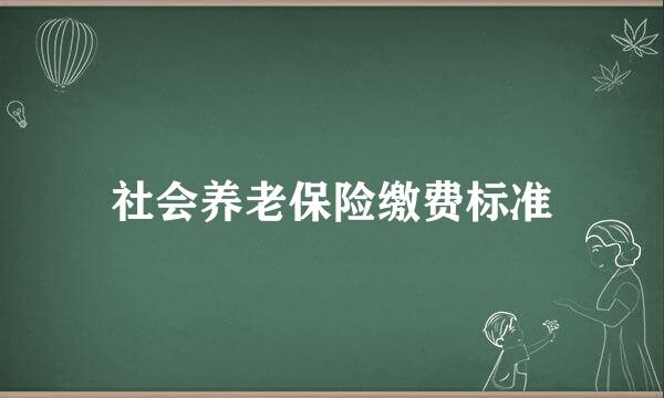 社会养老保险缴费标准