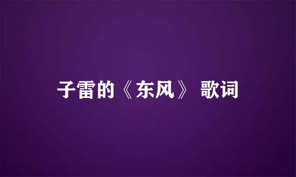 子雷的《东风》 歌词