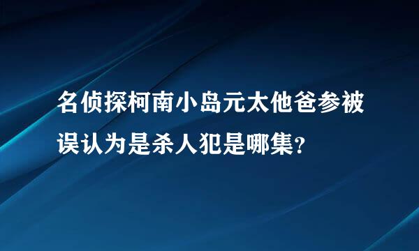 名侦探柯南小岛元太他爸参被误认为是杀人犯是哪集？