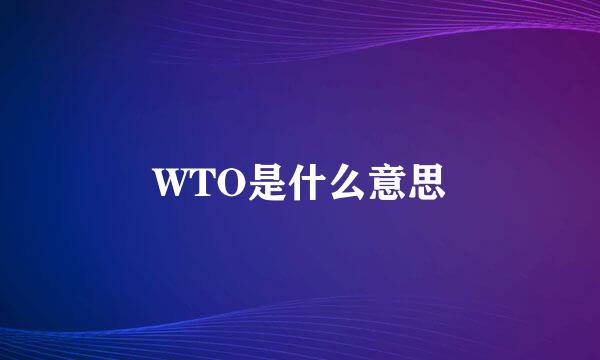 WTO是什么意思