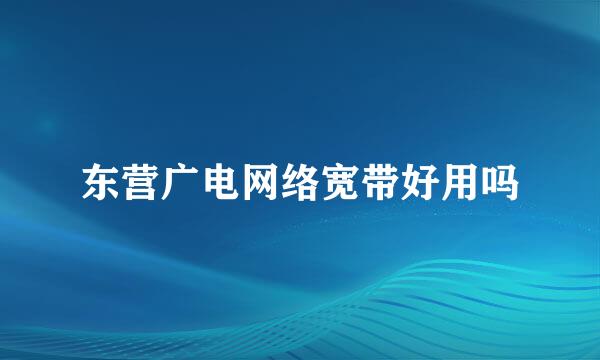 东营广电网络宽带好用吗