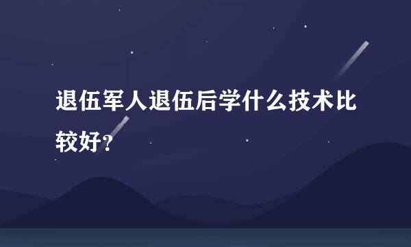 退伍军人退伍后学什么技术比较好？