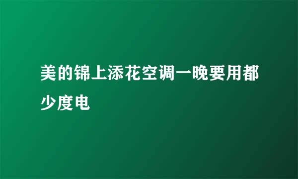 美的锦上添花空调一晚要用都少度电