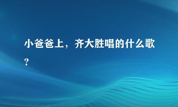 小爸爸上，齐大胜唱的什么歌？