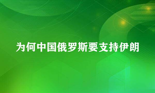 为何中国俄罗斯要支持伊朗