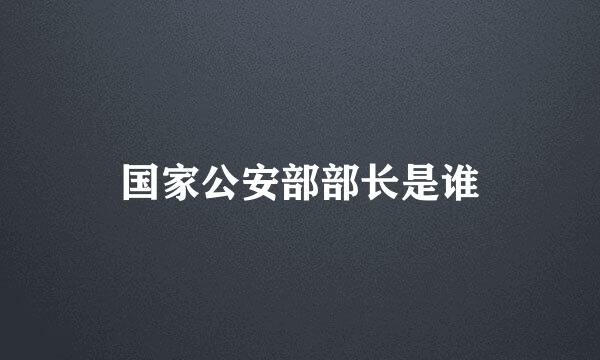 国家公安部部长是谁