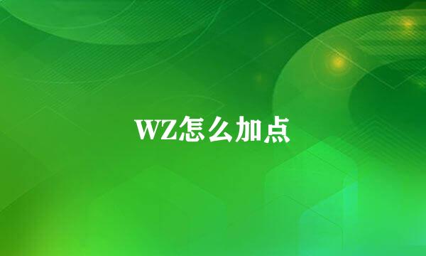 WZ怎么加点