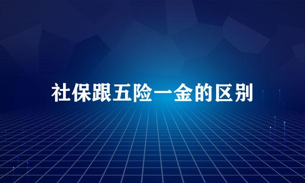 社保跟五险一金的区别