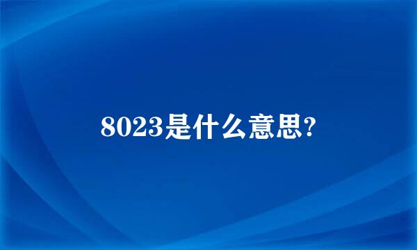 8023是什么意思?