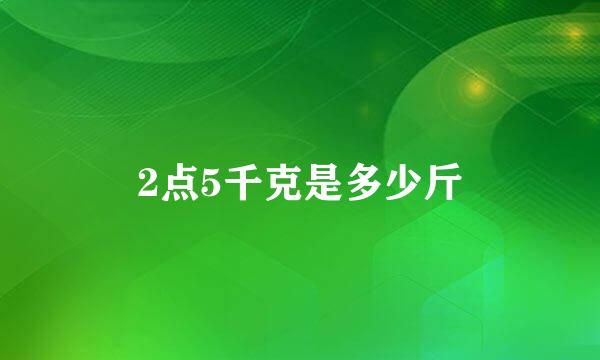 2点5千克是多少斤