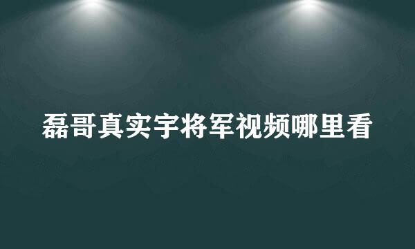 磊哥真实宇将军视频哪里看