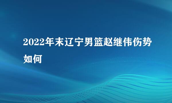 2022年末辽宁男篮赵继伟伤势如何