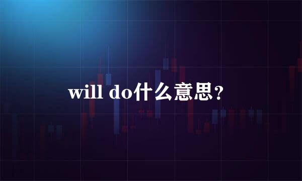 will do什么意思？