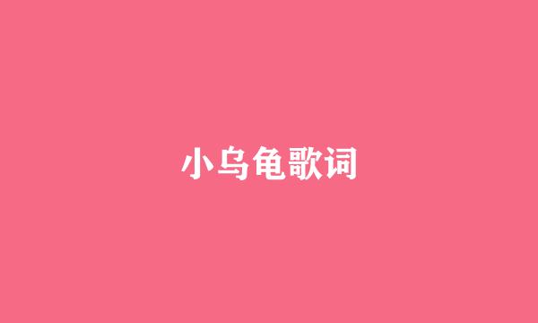 小乌龟歌词