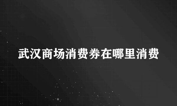 武汉商场消费券在哪里消费