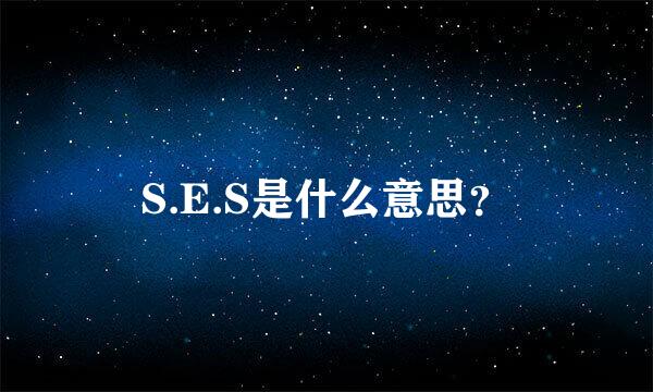 S.E.S是什么意思？