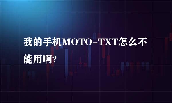 我的手机MOTO-TXT怎么不能用啊?