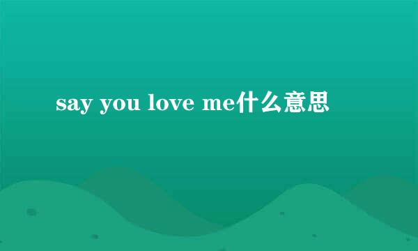 say you love me什么意思