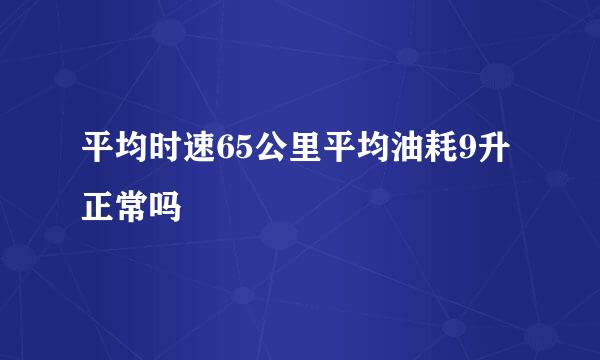 平均时速65公里平均油耗9升正常吗