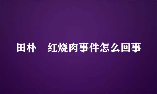 田朴珺红烧肉事件怎么回事