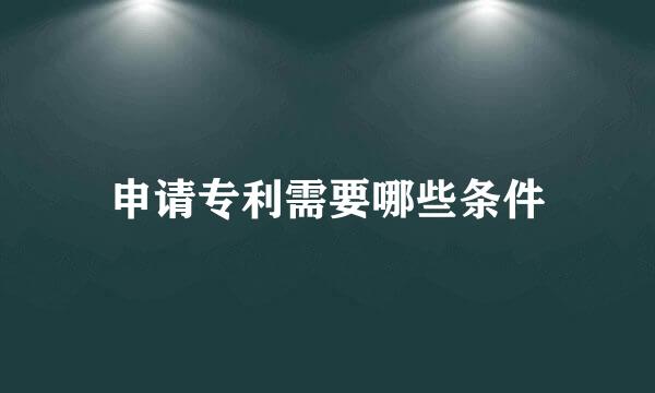 申请专利需要哪些条件