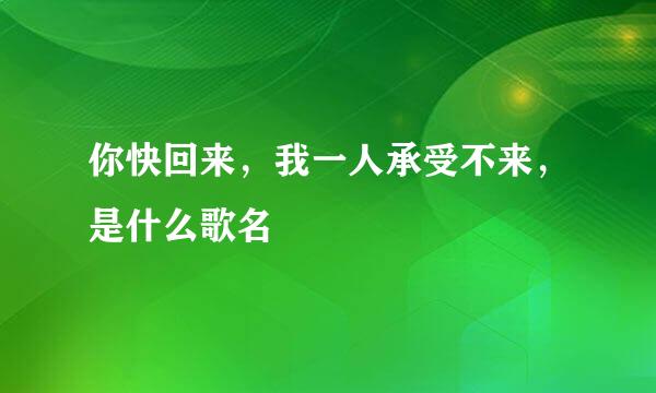 你快回来，我一人承受不来，是什么歌名