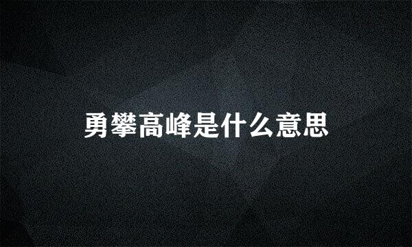 勇攀高峰是什么意思