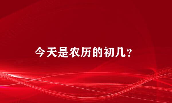 今天是农历的初几？