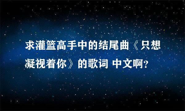 求灌篮高手中的结尾曲《只想凝视着你》的歌词 中文啊？