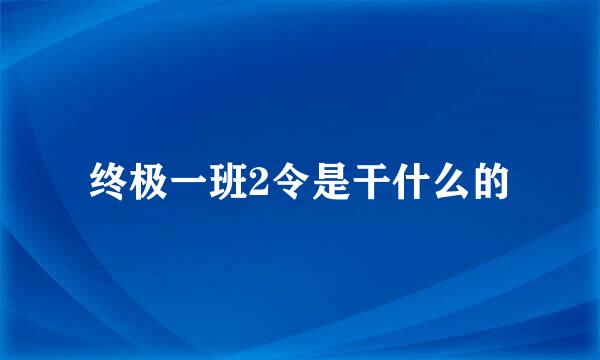 终极一班2令是干什么的