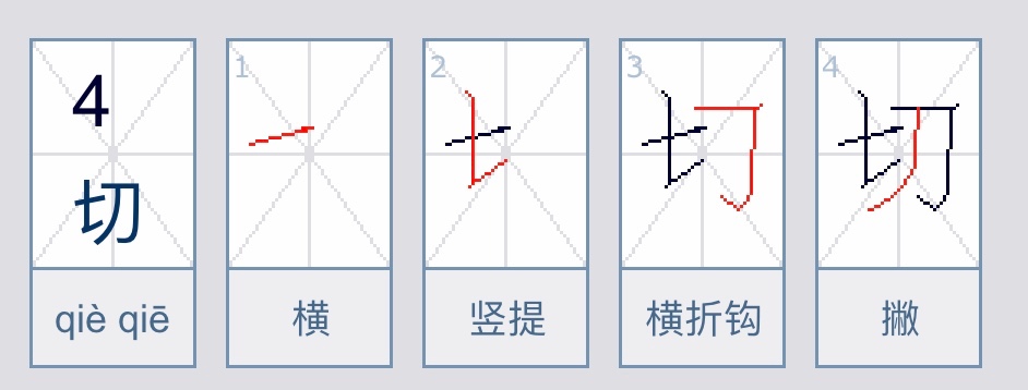 切的笔顺怎么写