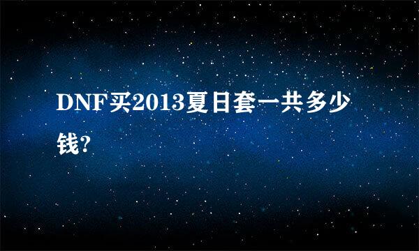 DNF买2013夏日套一共多少钱?