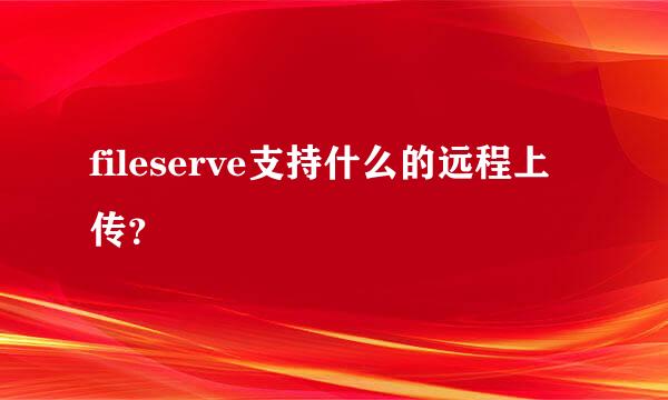 fileserve支持什么的远程上传？