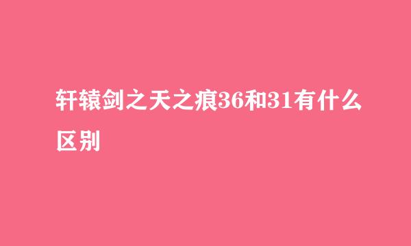 轩辕剑之天之痕36和31有什么区别