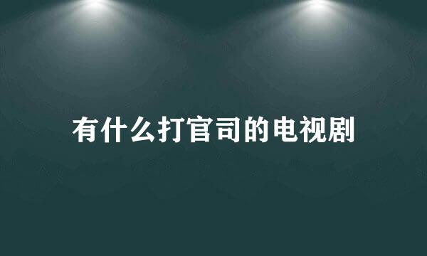 有什么打官司的电视剧