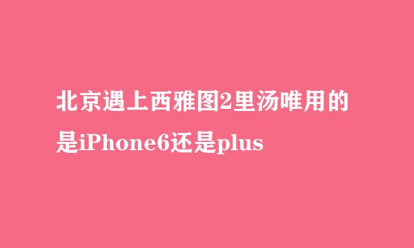 北京遇上西雅图2里汤唯用的是iPhone6还是plus