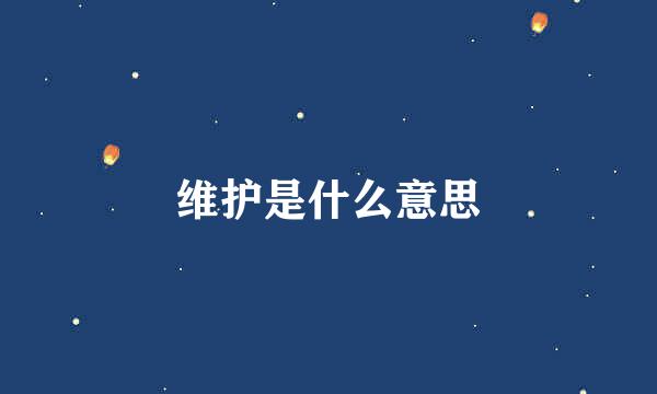 维护是什么意思