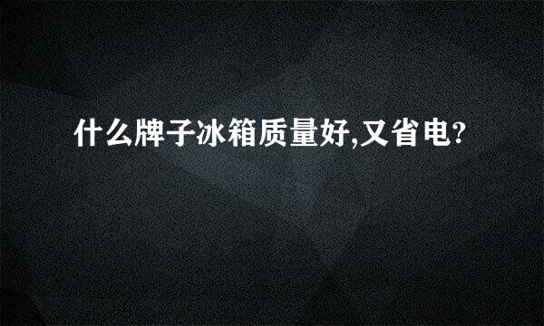 什么牌子冰箱质量好,又省电?