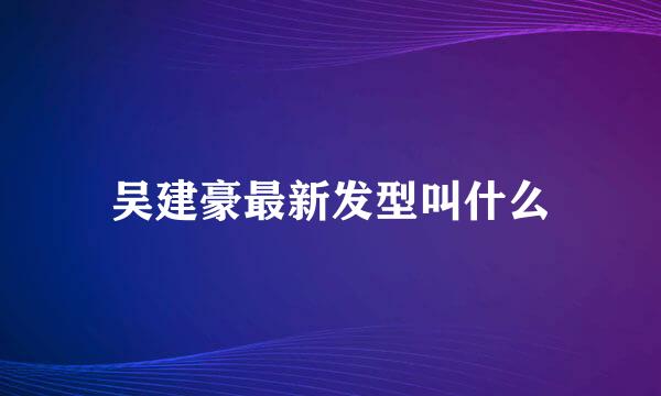 吴建豪最新发型叫什么