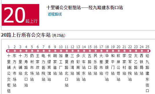 20路公交车路线