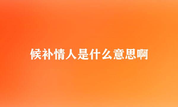 候补情人是什么意思啊