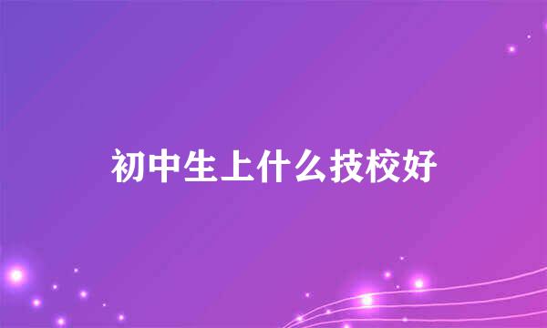 初中生上什么技校好