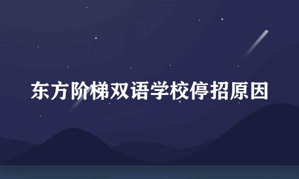 东方阶梯双语学校停招原因