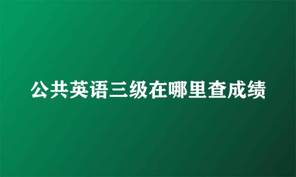 公共英语三级在哪里查成绩