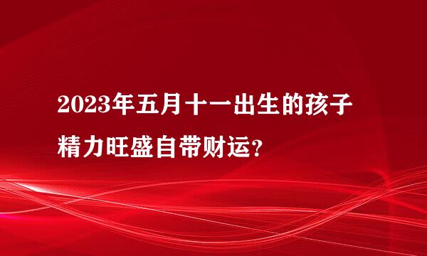 2023年五月十一出生的孩子 精力旺盛自带财运？