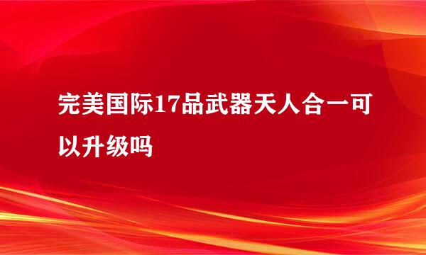 完美国际17品武器天人合一可以升级吗