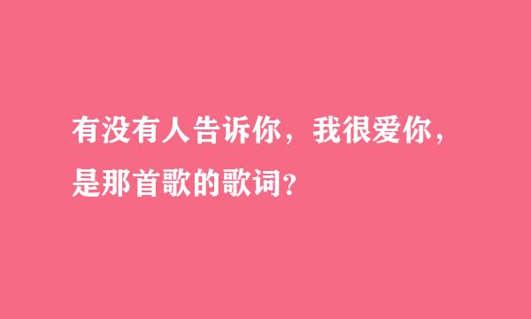 有没有人告诉你，我很爱你，是那首歌的歌词？