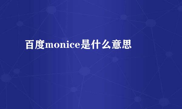 百度monice是什么意思